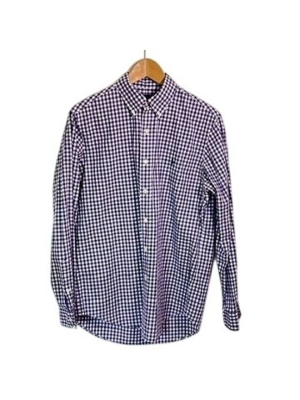Polo Ralph Lauren Men Sz M Oxford Purple White Check Gingham Frat Preppy
